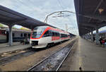 Neuzugang aus NRW: 643 238-8 (1011-1 | 95 80 0 643 238-8 D-TFC | Bombardier Talent), der noch für die Kreissparkasse Düsseldorf wirbt, wurde im Bahnhof București Nord (RO) auf Gleis 5