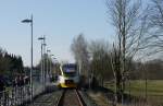 Eurobahn-VT 2.04 (643 104) am Streckenende der RB 73 bei Lemgo-Lüttfeld, 13.3.14.