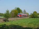 Bei strahlen Blauen Himmel fährt der 644 553 von Münster nach Gronau als Zug 14988.