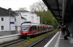 644 002 an der Spitze einer Talent-Doppeltraktion in Arnsberg (RE 57 Dortmund - Winterber, 7.5.19).