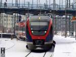 Ein Talent der Euregiobahnauf dem Weg nach Dren bei der Einfahrt auf Gleis 7 in den Aachener Hbf.