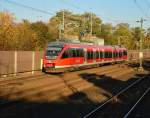 Als RB 38 nach Neuss ist der 644 525 in Frechen Königsdorf gen Horrem fahrend zu sehen am Sonntag den 1.11.2015