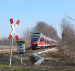 644 016 kam am 14.3 als RB38 durch Bergheim gefahren.