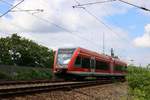 646 002-2 DB (Stadler GTW) als RE 3608 (RE6) von Berlin-Spandau nach Wittenberge kurz vor dem Endbahnhof Wittenberge auf der Bahnstrecke Berlin–Hamburg (KBS 204).