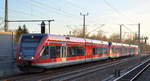 DB Regio Nordost mit dem RE66 nach Szczecin Glowny (Polen) gleich mit drei zusammen gekuppelten Stadler GTW der BR 646 am 08.03.21 Berlin-Blankenburg.