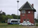 Bf Heringsdorf mit Fahrdienstleiterstellwerk; Juni 2002.