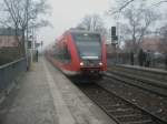 Hier 646 014-1 und 646 030-7 als RE6 nach Wittenberge, bei der Einfahrt am 29.12.2009 in Neuruppin Rheinsberger Tor.