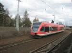 Hier 646 020-8 eine RB22 nach Schnefeld Flughafen, bei der Einfahrt am 6.3.2010 in Michendorf.