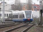 Ungewohntes Bild am Abzweig Berlin Lichtenberg B1(Gab) ,dieser Triebwagen der UBB BR 646 auf dem Weg ins Bw Rummelsburg