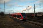 646 519 war am 09.02.2011 auf der S3 in Rostock zwischen Hbf und Seehafen-Nord unterwegs.