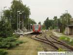 BR 646 aus Rathenow fhrt grade in Brandenburg Hbf auf Gleis 5 ein.