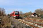 648 752 DB als RB 14159 von Northeim nach Nordhausen verlässt soeben die Kreisstadt Northeim am 25.02.2018 in Richtung Katlenburg