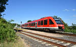 648 854-7 und 648 341-5  Mölln in Doppeltraktion bei der Abfahrt am Bahnhof Lauenburg, unterwegs nach Lüneburg über Echem.