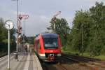 Ein Triebwagen der Baureihe 648 verlsst am 22.08.2007 den Bahnhof Suchsdorf  als RB nach Flensburg