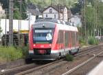 648 203 mit einer Regionalbahn nach Bad Berleburg am 26.August 2009 in Kreuztal.