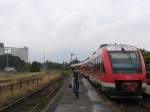 648 002-4/648 502-3 und 648 006/648 506 mit RB 19714 Kiel-Flensburg auf Bahnhof Sderbrarup am 24-6-2007 (“Kieler Woche”).