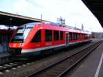 Ein zweiteiliger Dieseltriebzug der DB-Baureihe 648 im Bahnhof Schwerte, 31.