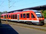 Diseltriebwagen 648 750 2 (LINT41) der 3-Lnder-Bahn (RB95) fhrt am 27.09.2009 vom Bahnhof Betzdorf  weiter in Richtung Au/Sieg.