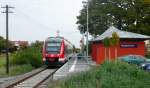 Neun Jahre spter hlt 648 312 in Burgbernheim vor dem modernen Nachfolgebau.