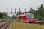 Am 5.Juli 2012 erreicht ein DB 648 den Bahnhof Bad Harzburg mit einer RB aus Gttingen.