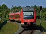 648er-Doppel verlt am 07.06.2013 den Bahnhof Burg auf Fehmarn nach Puttgarden.