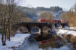 Baureihe 648 am 22.01.17 auf der Volmetalbahn bei Schalksmühle.