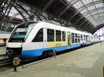 Leipzig-Hbf auf Gleis 19 steht VT702 (648 796) als RB110 zur Abfahrt nach Döbeln Hbf bereit.