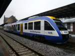 Ein LINT 41 vom HarzElbeExpress nach Thale am 31.1.2009 in Quedlinburg