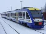 Ein VT 226 (Lint) der Veolia (Bayrische Regiobahn) am 20.02.2009 in Buchloe.