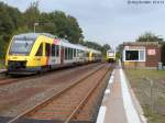 8 Jahre spter trafen sich die HLB-VT 286 und 277 (rechts) zu einer der inzwischen stndlichen Zugkreuzungen in Ehringshausen.