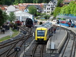 Bahnhofsfest in Königstein am 16.05.16 von einer Brück aus fotografiert