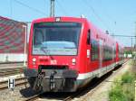 Die Br.650 314-8 wurde am 19.05.07 am Ende des Gleis 4 im Bahnhof Aalen abgestellt (laufender Motor) nach ca.