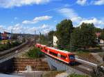 Zwei 650er kommen gerade erschpft aus Ulm HBF und fahren hier in den Aalener Bahnhof ein.