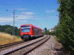 650 327-0 und ein weiterer Kollege fahren am 07.07.07 als RegionalExpress von Ellwangen nach Ulm HBF, hier in Hhe von Aalen-Oberalfingen.