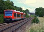 VT 650 109-2 fuhr am 16.06.07 mit einem weiteren Kollegen als RegionalExpress nach Ulm HBF, hier bei der Einfahrt in den Haltepunkt Hofen(b Aalen).