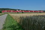 Vier auf einen Streich - RB 31 / 17782 von Friedrichshafen Stadt nach Radolfzell am 03.07.2022 kurz vor der Einfahrt in den Bahnhof von Salem