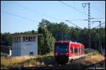 650 314 & 650 116 sind am Abend des 04.07.08 unterwegs als RE 22534 von Ulm Hbf nach Ellwangen, aufgenommen beim Verlassen des Goldshfer Regionalbahnhofs am Km 0,4 der Oberen Jagsttalbahn (KBS 786).