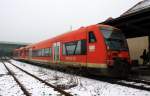 650 107 und ein weiterer 650 stehen mit RB 22758 nach Radolfzell in Friedrichshafen Hafen zur Abfahrt bereit, 17.01.09