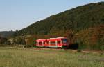 Zwei Triebwagen der Baureihe 650 der RAB Ulm sind am 1.