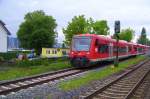 DB 650 112 + 650 321 + 650 323 als RB 22771 von Radolfzell nach Friedrichshafen Stadt, bei der Ausfahrt in Ludwigshafen (Bodensee); 20.06.2010