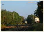 Triebwagen der ODEG auf dem Weg nach Hoyerswerda bei der Einfahrt in Niesky am 01.10.2010