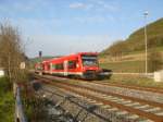 Die Br.650 fuhr am 18.04.07 auf der Brenzbahn, hier als RE von Ellwangen nach Ulm.