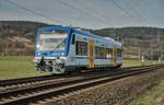 VEN 650 132 von der moselweinbahn ist auf Dienstfahrt in Richtung Fulda,abgelichtet am 14.03.2017 bei Reilos.