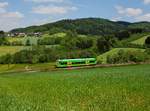 Die VT 15 nach Passau am 16.05.2015 unterwegs bei Werenain.