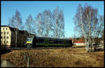 VT 650736 von Agilis fährt hier am 22.2.2018 in Selb Nord nach Hof ab.