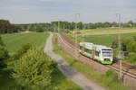 VT 321 der Erfurter Bahn als EB 81025 von Leipzig Hbf nach Hof Hbf bei Kornbach, 22.05.2018