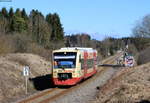 VT 246 als HzL69728 (Rottweil-Bräunlingen Bf) bei Zollhaus 13.3.20