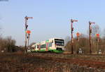 VT 327 und VT 310 als RB 81048 (Bad Lobenstein-Leipzig Hbf) bei Zeitz 24.2.21