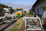 Wimmelbild vom Streckenende bei km 17,9 - Bf Lam - 650 071 / 650 074 - Oberpfalzbahn - OPB - 08.07.2021 - vom Fussweg zum Bf aus aufgenommen