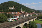 650 414 der  Erfurter Bahn  bei der Ausfahrt aus Gemünden am Main am 23.